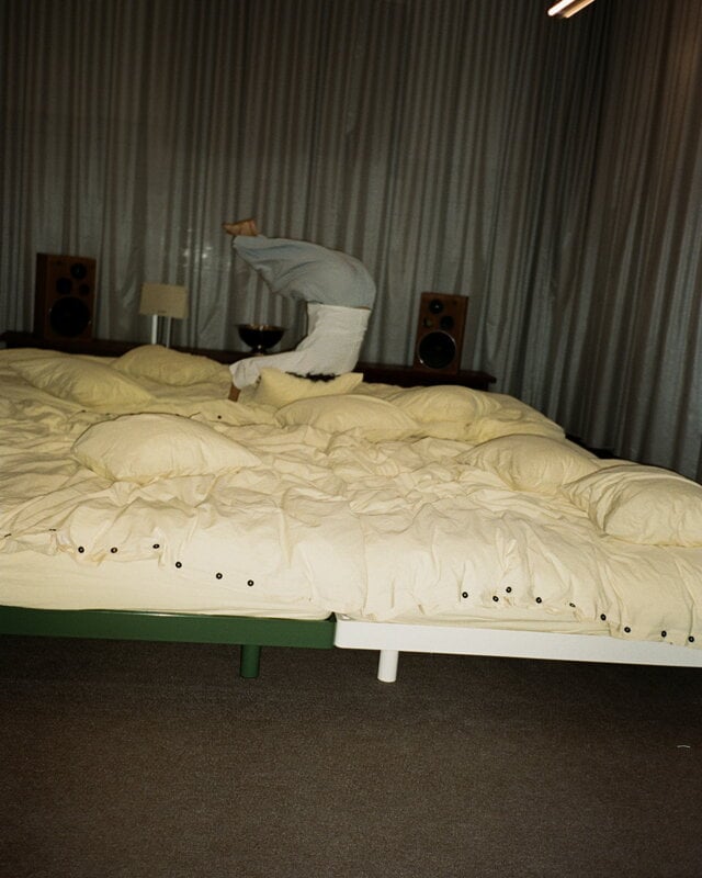 ReFramed MC-1 bed frame with slats, moss, decoration image