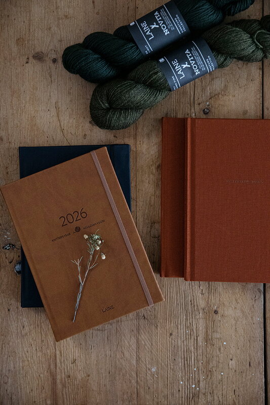 Laine Publishing Knitter’s Year 2026 weekly planner, brown, decoration image