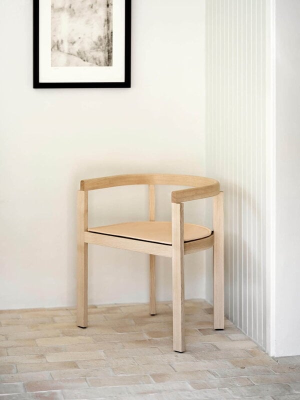 Fritz Hansen Coussin d'assise pour chaise MA100, cuir naturel, image décorative