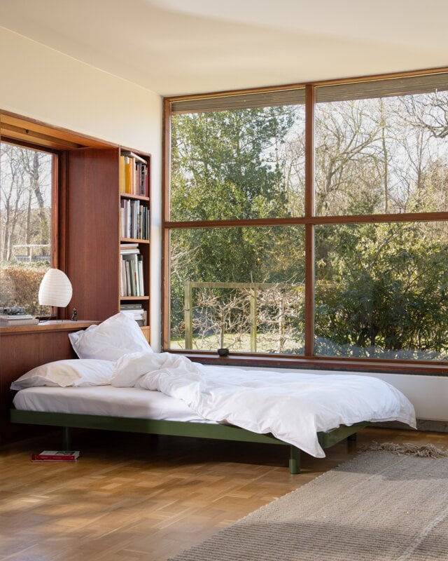ReFramed MC-1 bed frame with slats, moss, decoration image