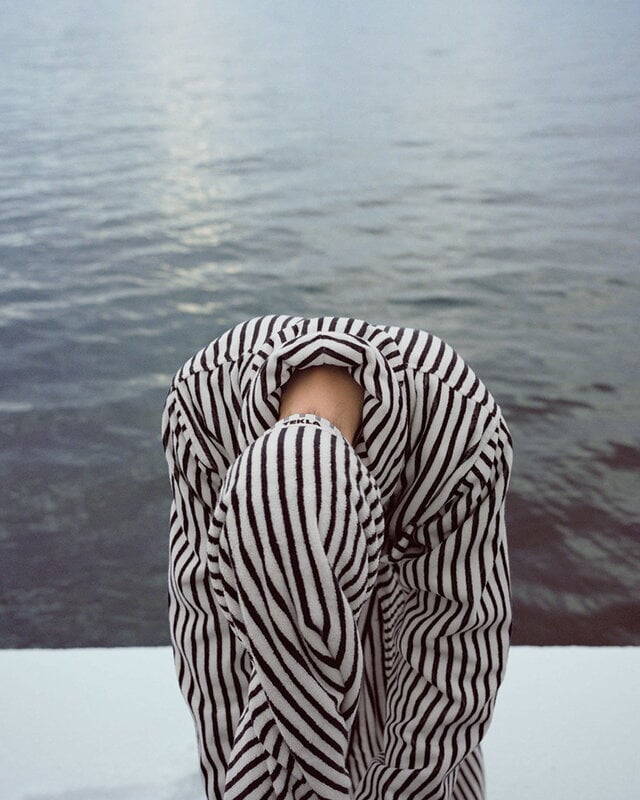 Tekla Hooded bathrobe, sailor stripes, decoration image