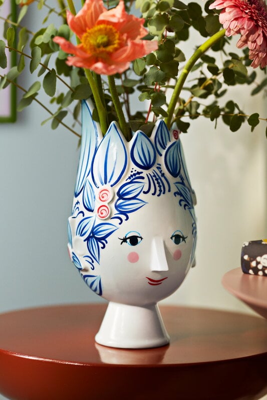 Bjørn Wiinblad Titania vase, 25 cm, blue, decoration image