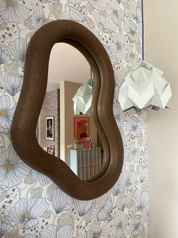ecoBirdy Marine mirror, coffee brown, decoration image