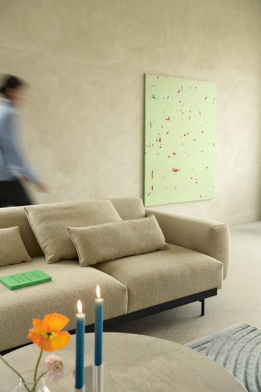 Muuto Midst coffee table, grey marble - black, decoration image