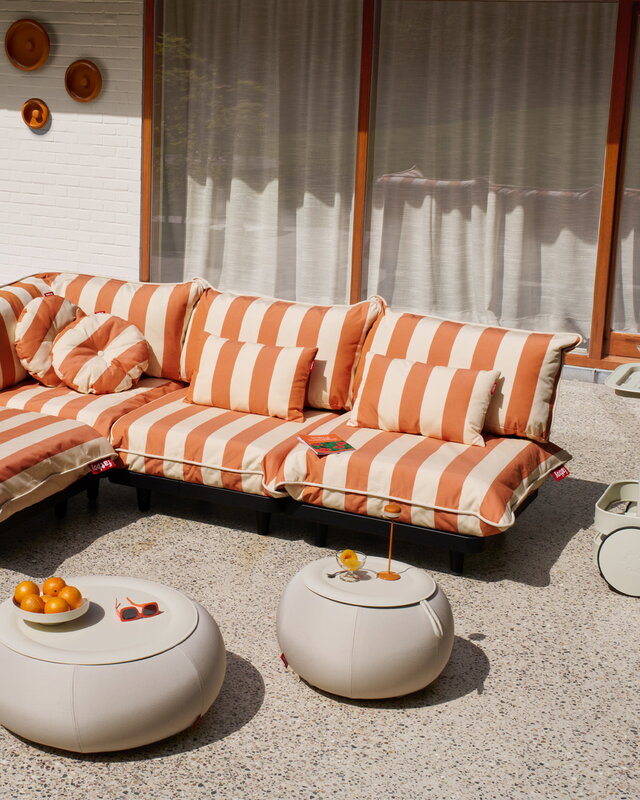 Fatboy Oreiller King, rayure orange crème, image décorative