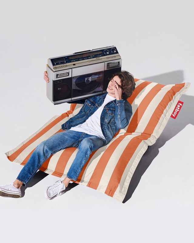 Fatboy Original Outdoor bean bag, stripe orange creme, decoration image