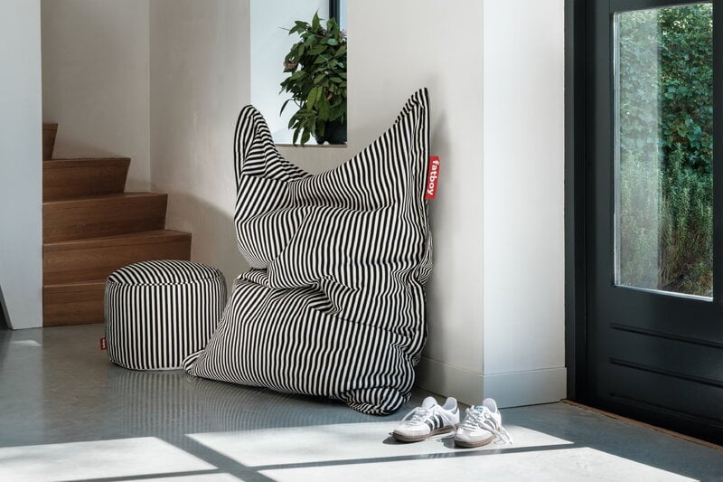 Fatboy Original Slim Terry Sitzsack, schwarz creme, dekorationsbild