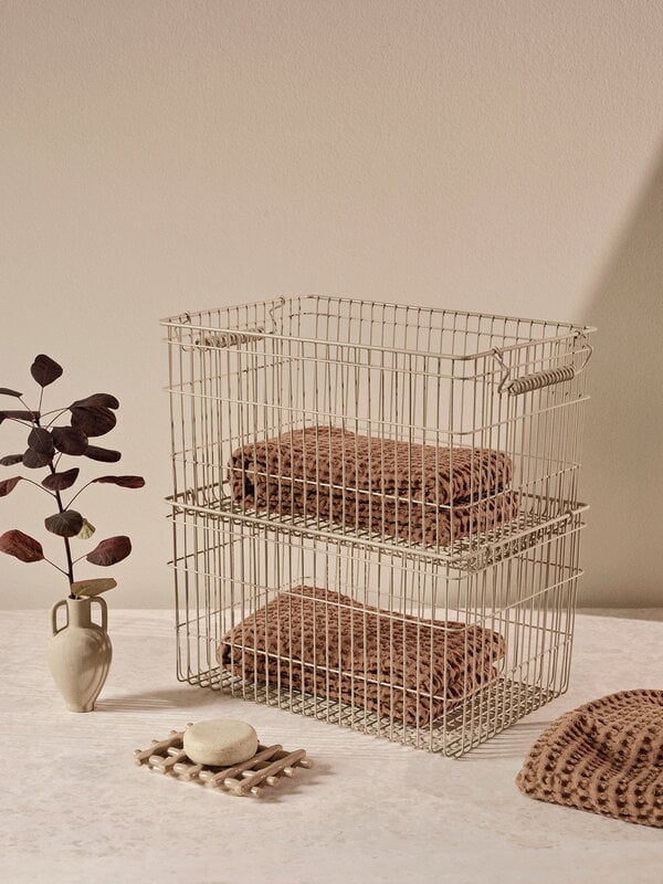 Ferm Living Cala stackable basket, set of 2, cashmere, decoration image