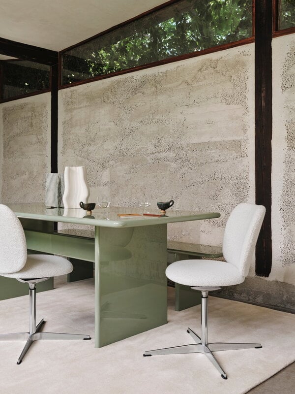 Ferm Living Rico chair, swivel, off-white melange Soft Bouclé