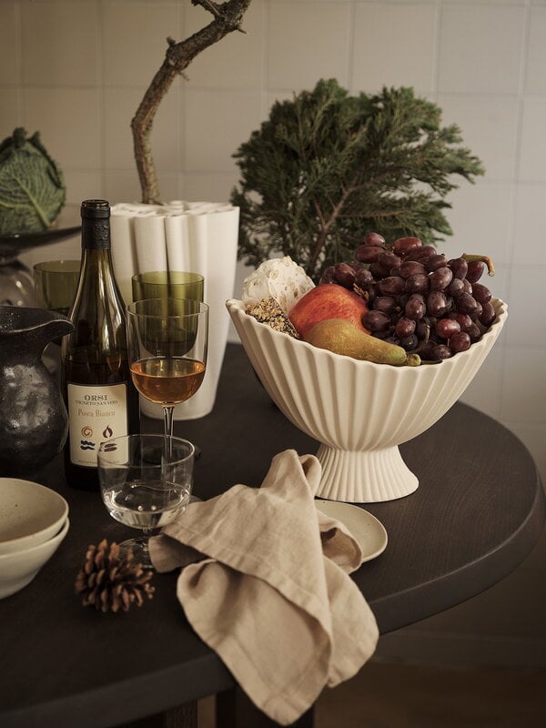Ferm Living Fountain kulho, 28 cm, luonnonvalkoinen, näkymä 5