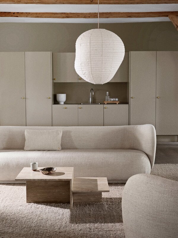 Ferm Living Distinct sohvapöytä, travertiini, näkymä 2