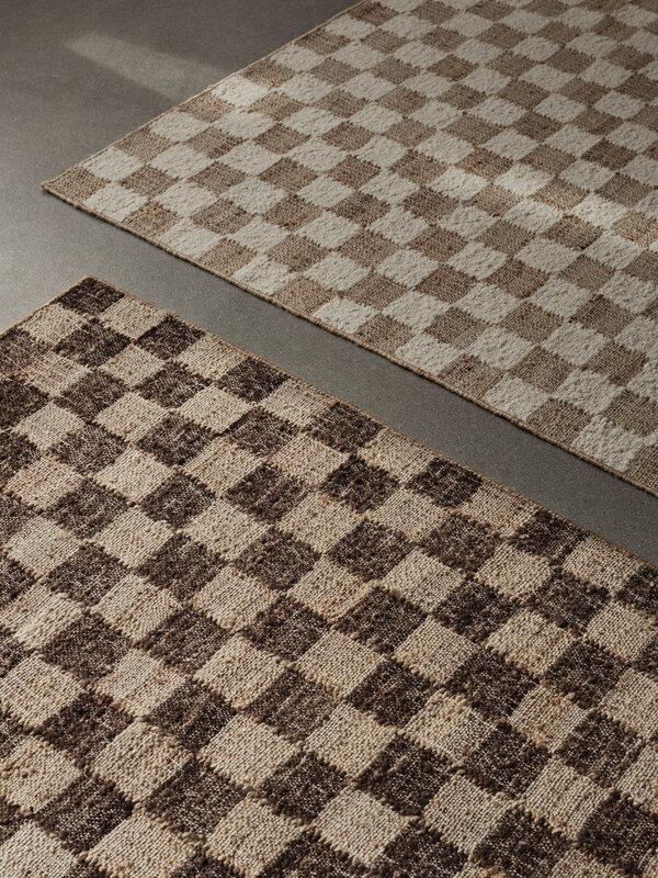 Ferm Living Check Wool Jute rug, 140 x 200 cm, off-white - natural, decoration image