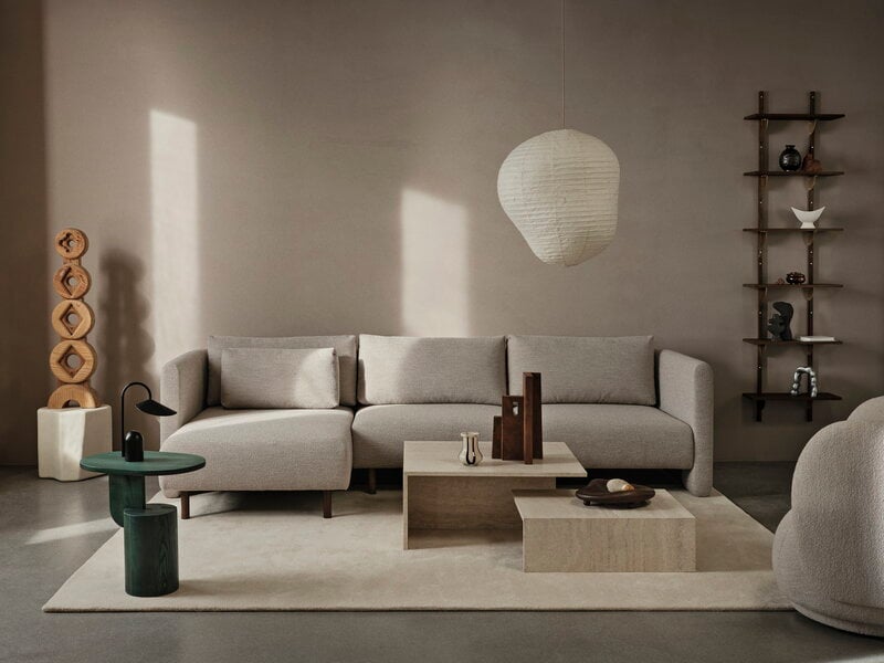Ferm Living Distinct Grande Duo sohvapöytä, travertiini, näkymä 2