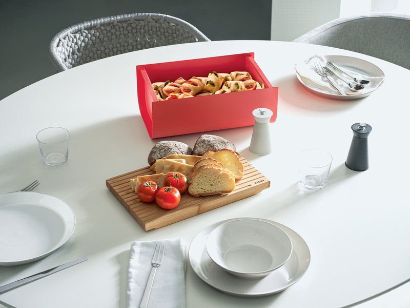 Alessi Mattina breadbox, red | Finnish Design Shop