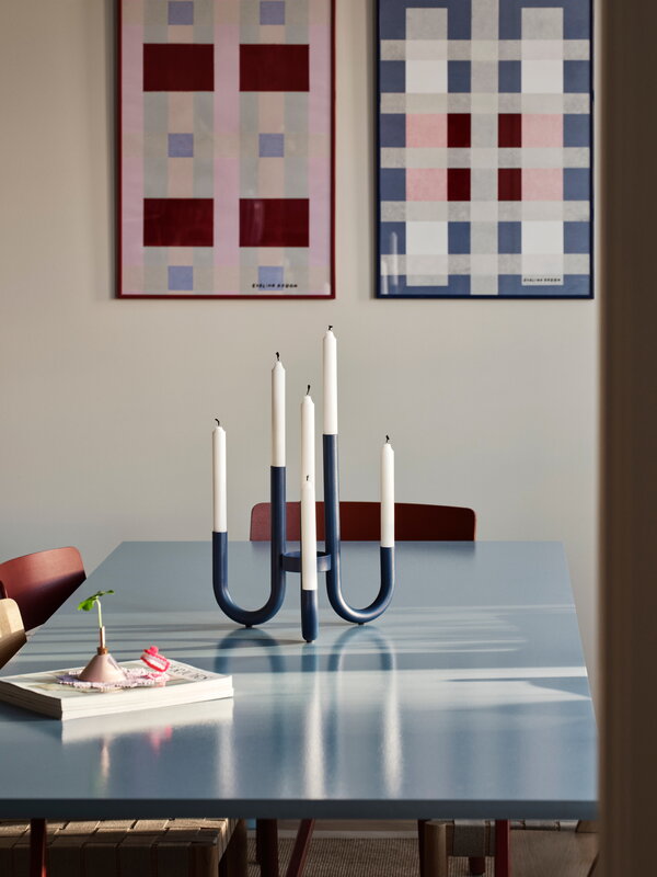 Design House Stockholm Turn candelabrum, blue, decoration image