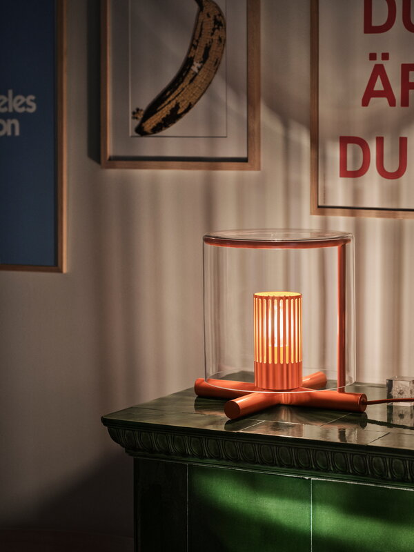 Design House Stockholm Fireplace table lamp, red, decoration image
