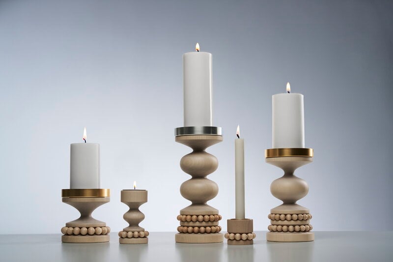 Aarikka Ruustinna candelabro, madera lacada - oro, imagen de decoración
