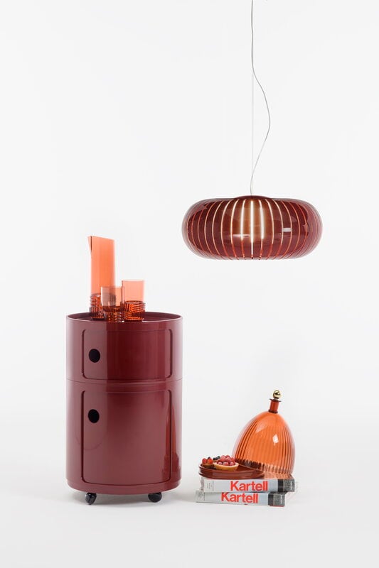 Kartell La Coupole serving dish, amber - brick red, decoration image
