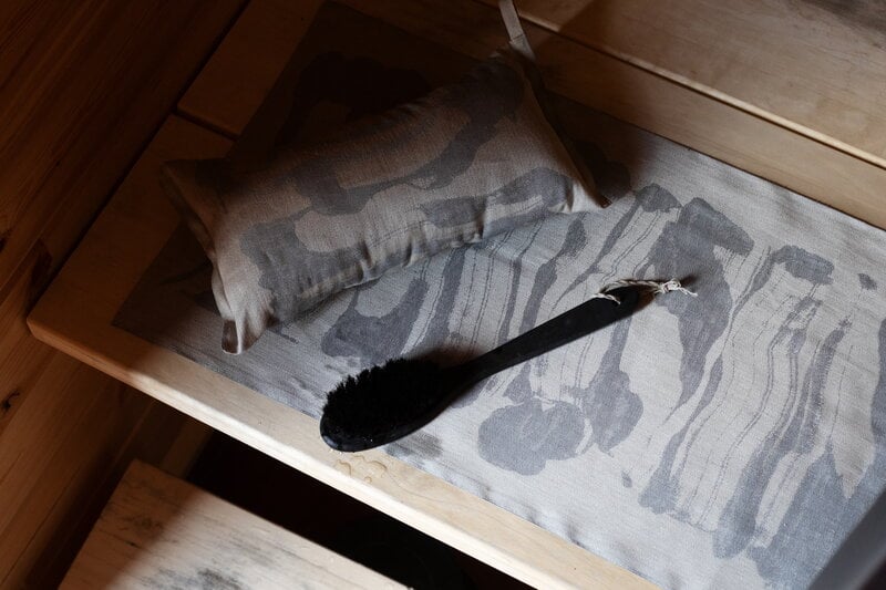 Lapuan Kankurit Housse de sauna Savu, 46 x 150 cm, lin - gris clair, image décorative