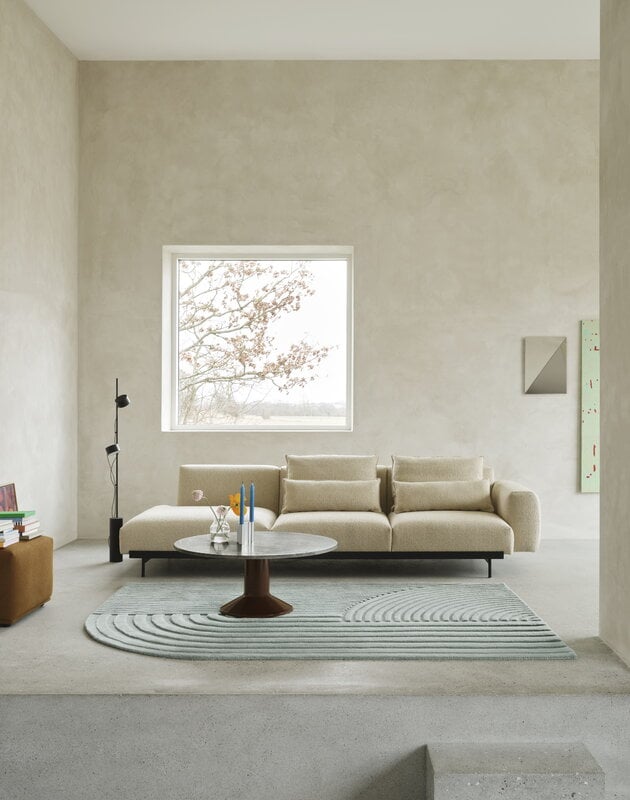 Muuto Midst coffee table, grey marble - dark red, decoration image