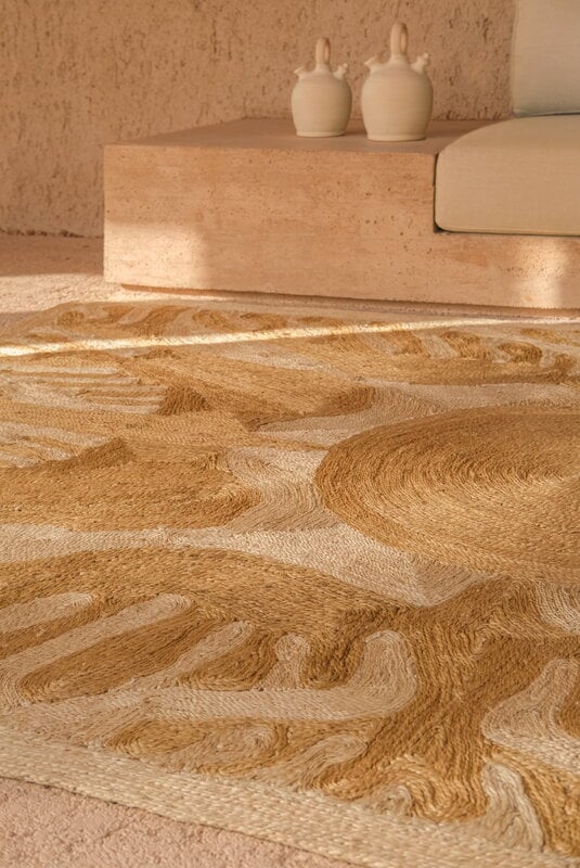 Nanimarquina Lucia Eames Sunbirds matto, naturals, sisustuskuva