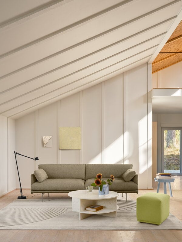 Muuto Outline Soft sofá, 3 plazas, aluminio pulido - Clay 15 marrón, imagen de decoración