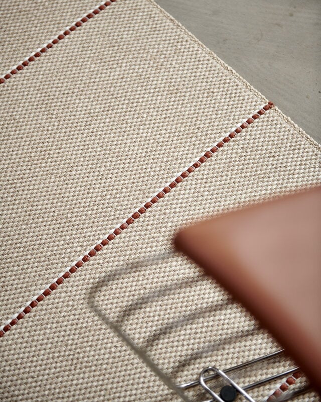 Pappelina Lea runner rug, beige - rust - vanilla, decoration image