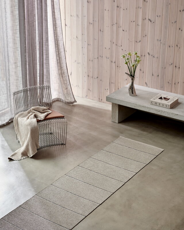 Pappelina Lea runner rug, potato - dark brown - vanilla, decoration image