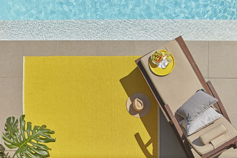 Pappelina Tapis Mono, 85 x 160 cm, jaune pâle - moutarde, image décorative