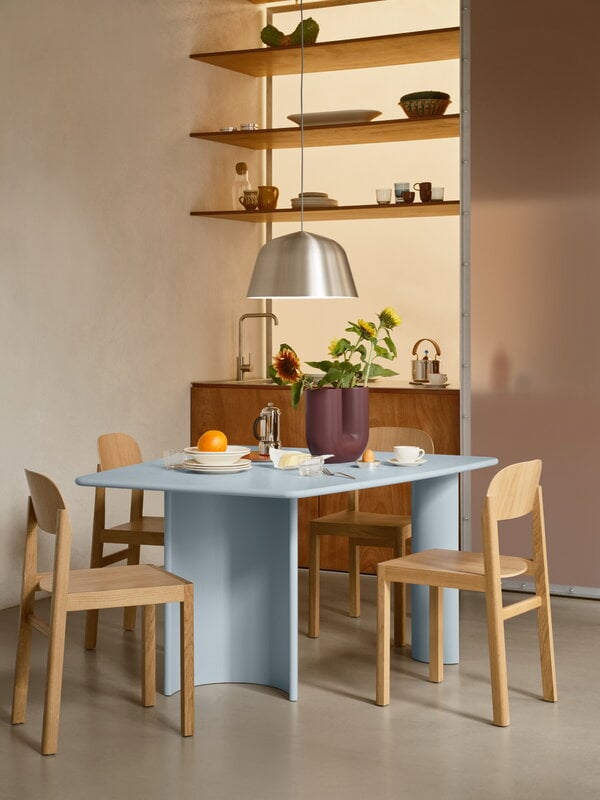 Muuto Re-norm table, 130 x 120 cm, light blue, decoration image