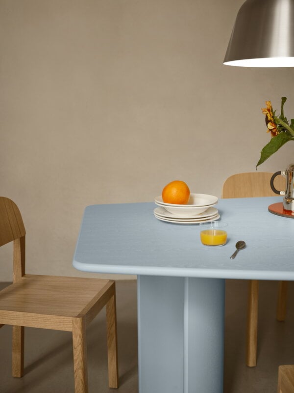 Muuto Re-norm table, 130 x 120 cm, light blue, decoration image