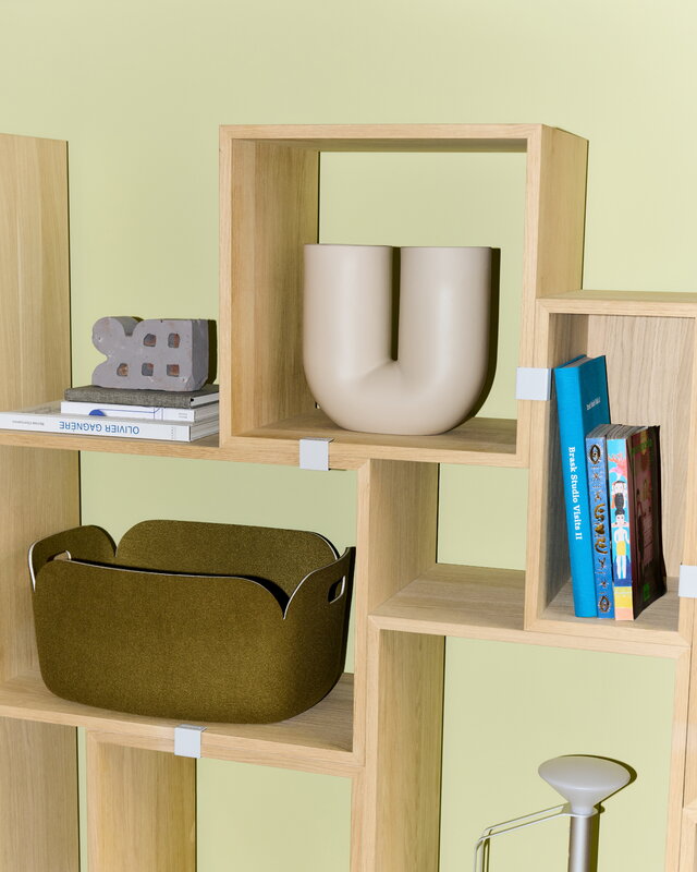 Muuto Stacked bookcase, configuration 3, oak, decoration image