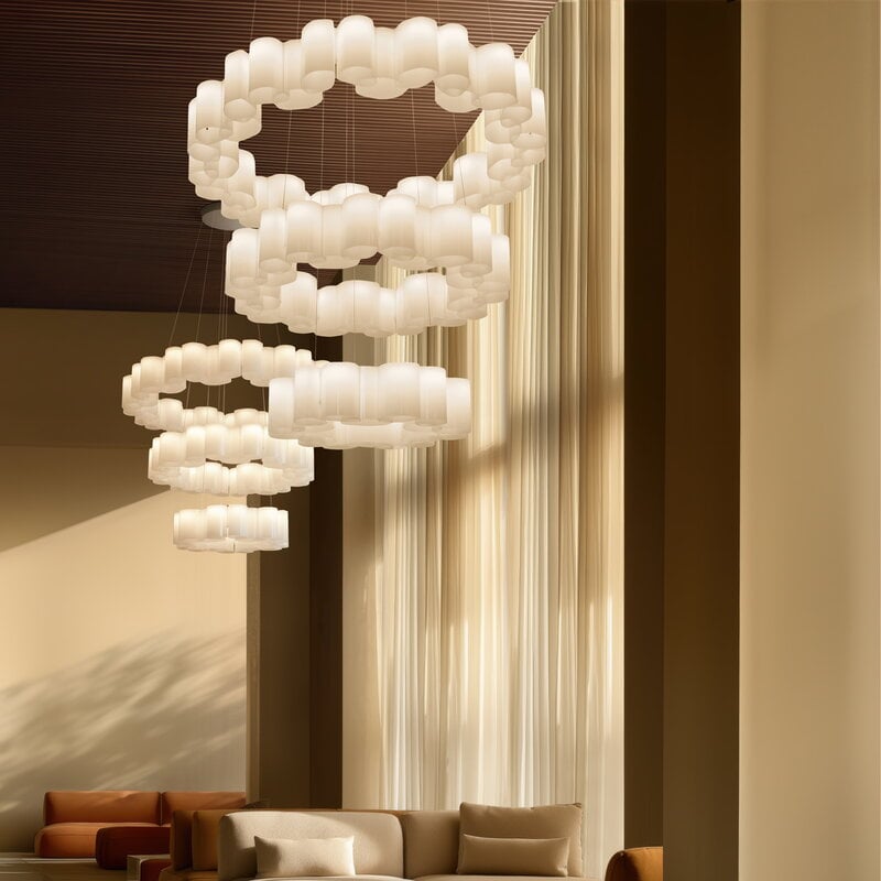 Stilnovo Honey pendant, round, 60 cm, white, decoration image