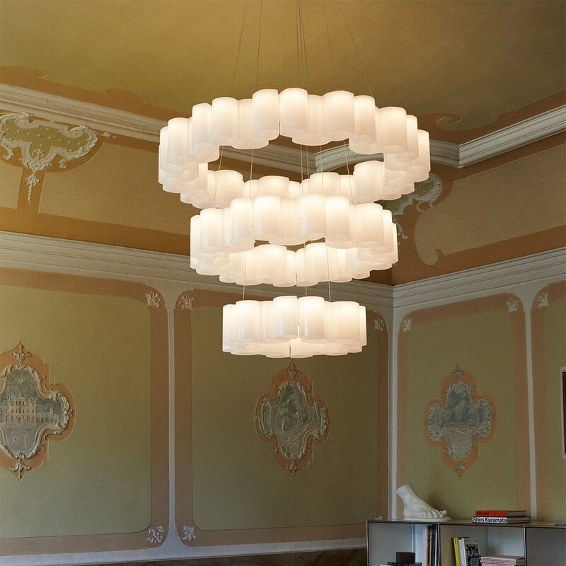 Stilnovo Honey pendant, round, 60 cm, white, decoration image
