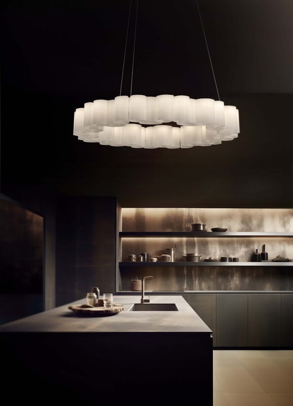 Stilnovo Honey pendant, round, 110 cm, white, decoration image