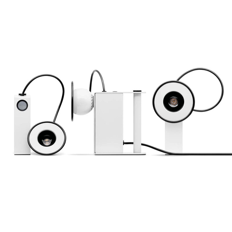 Stilnovo Minibox table lamp, polished white, decoration image