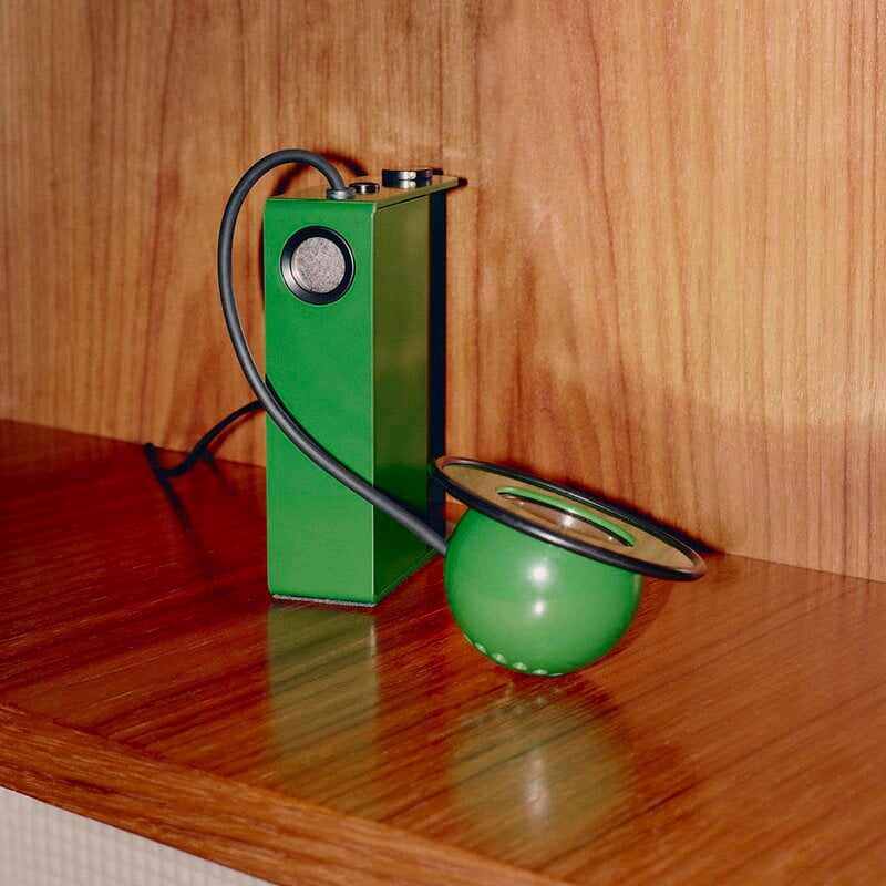 Stilnovo Minibox table lamp, polished green, decoration image