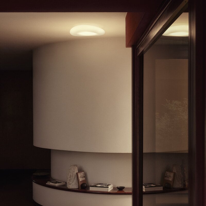 Stilnovo Mr. Magoo ceiling lamp, 2700K, phase cut, white, decoration image