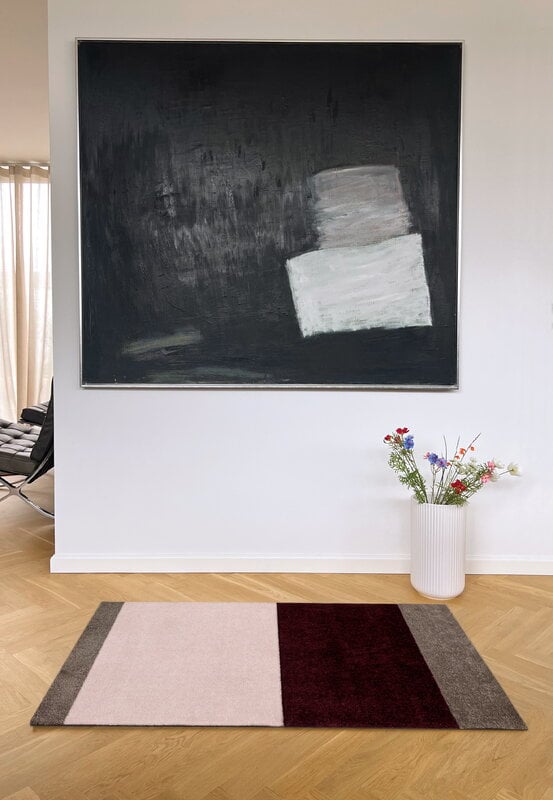 Tica Copenhagen Tapis Stripes horizontal, 67 x 120 cm, sable - bordeaux - rose, image décorative