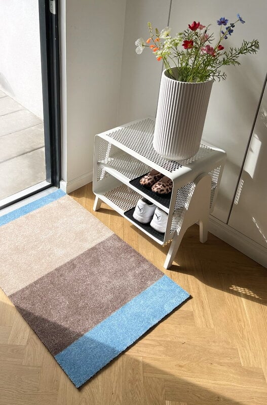 Tica Copenhagen Stripes horizontal rug, 60 x 90 cm, blue - sand - ivory, decoration image