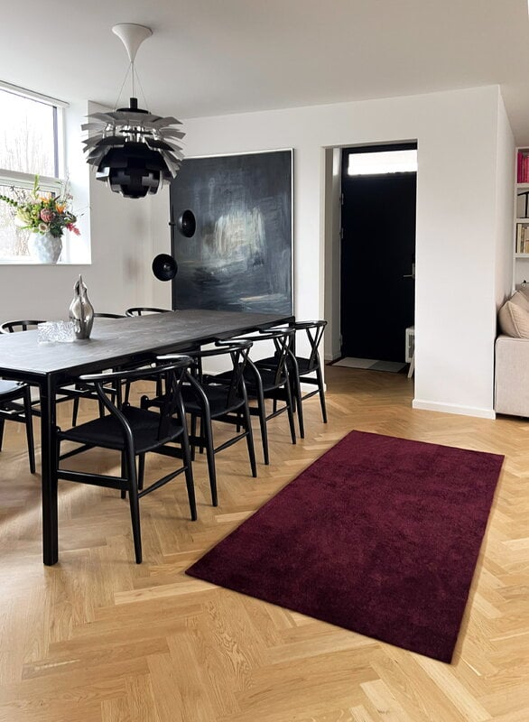 Tica Copenhagen Uni Farbteppich, 90 x 200 cm, bordeaux, dekorationsbild