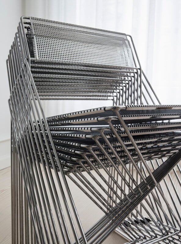 Magnus Olesen X-Line chair, bright chrome