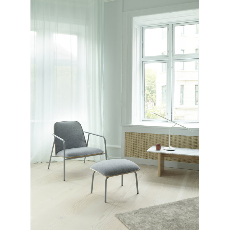 Normann Copenhagen Pad Footstool Grey Steel Oak Synergy