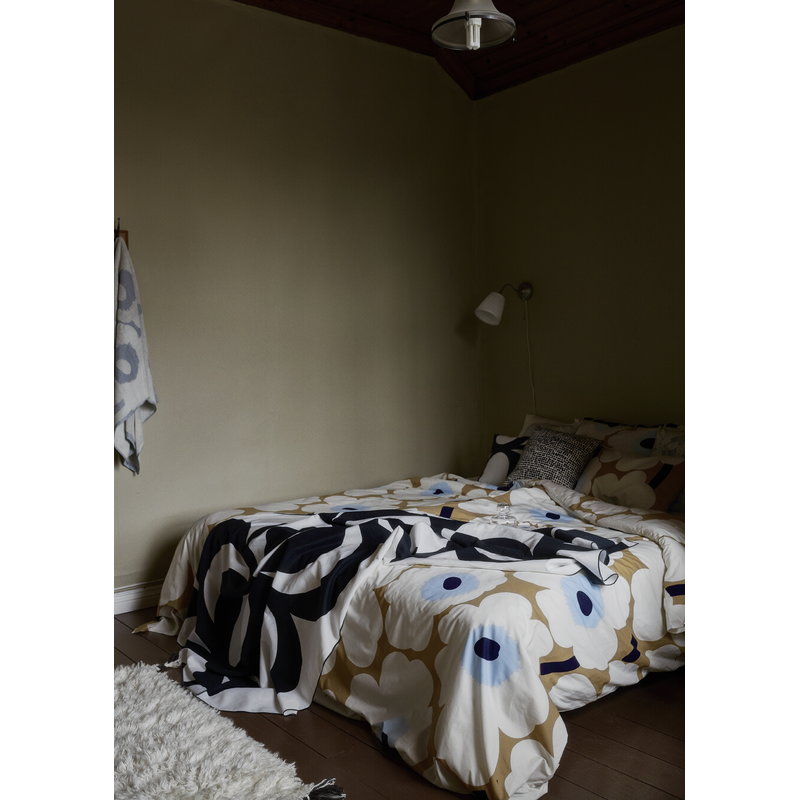 Marimekko Unikko Duvet Cover 150 X 210 Cm Beige Off White Blue