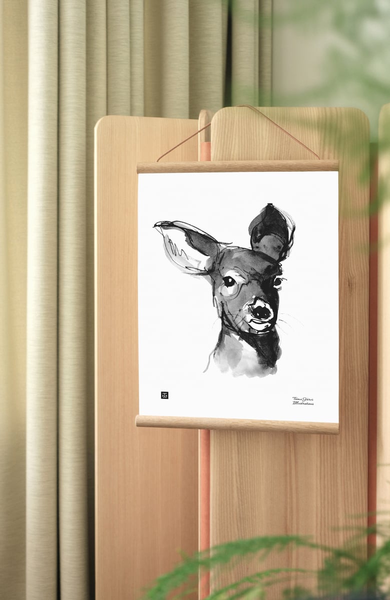Teemu Järvi Illustrations シルクスクリーン Cave-lion-Teemu-Jarvi-Art-