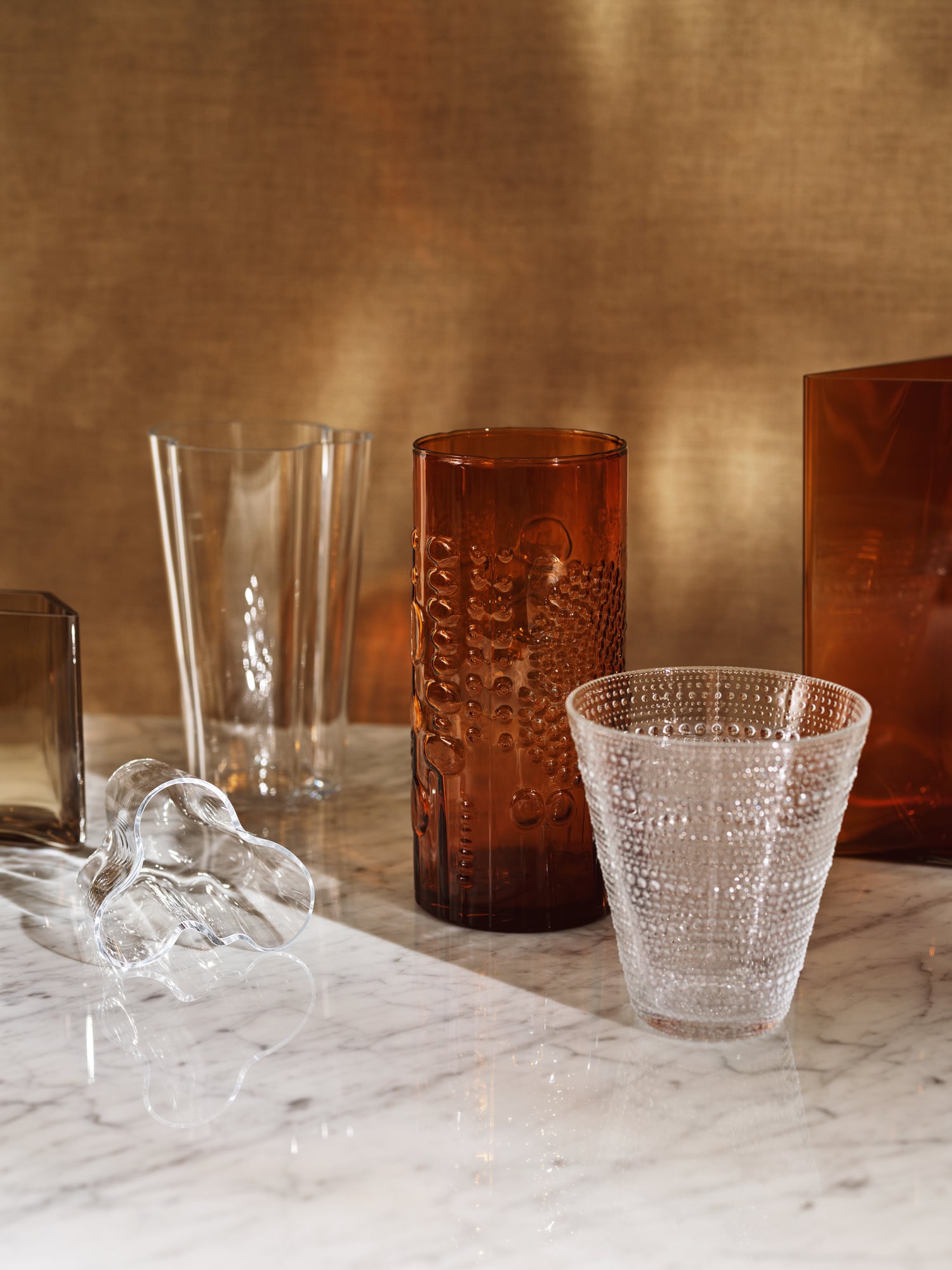 Juego De 2 Vasos Iittala De Cristal Morado - Diseño Aino Aalto, Elegante Y Atemporal