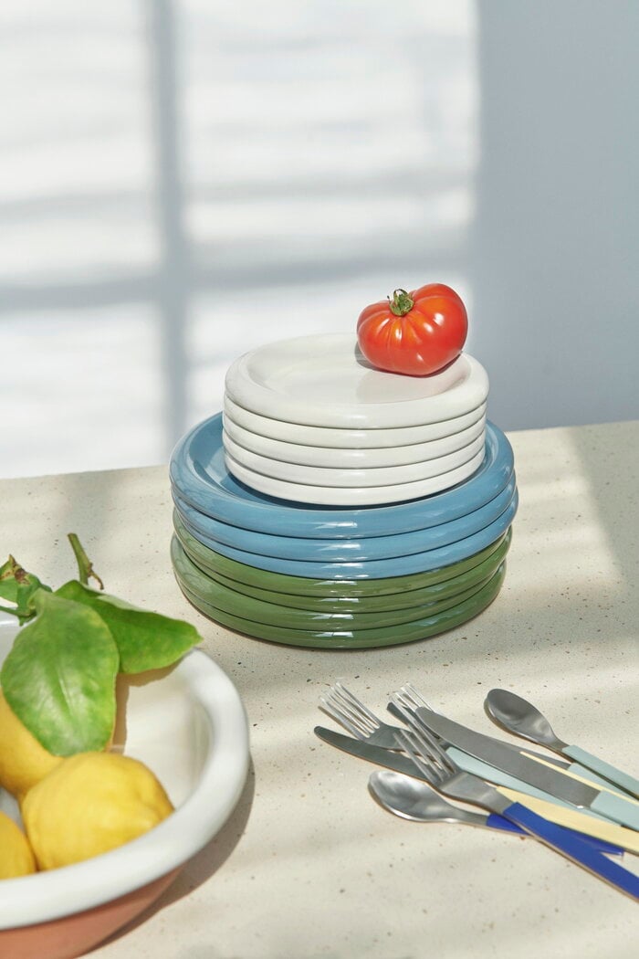 Tablesetting Kitchen   HAY White Blue Green Yellow Ceramic Stainless Steel Paper