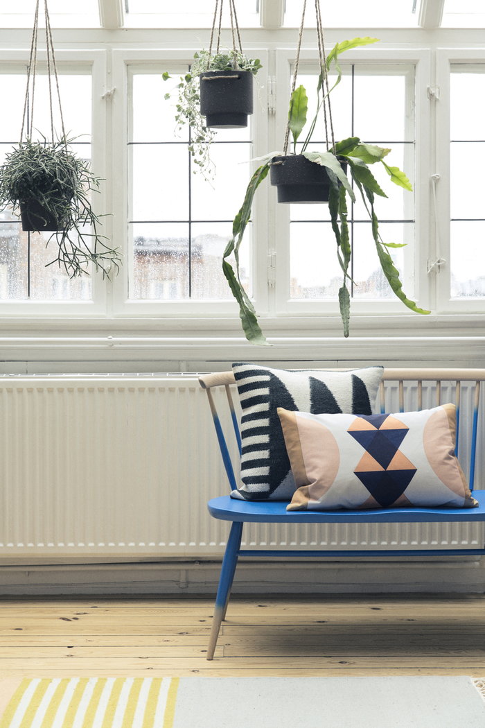 Livingroom Houseplants Summer living Ferm Living Black Grey Wool Concrete Kelim