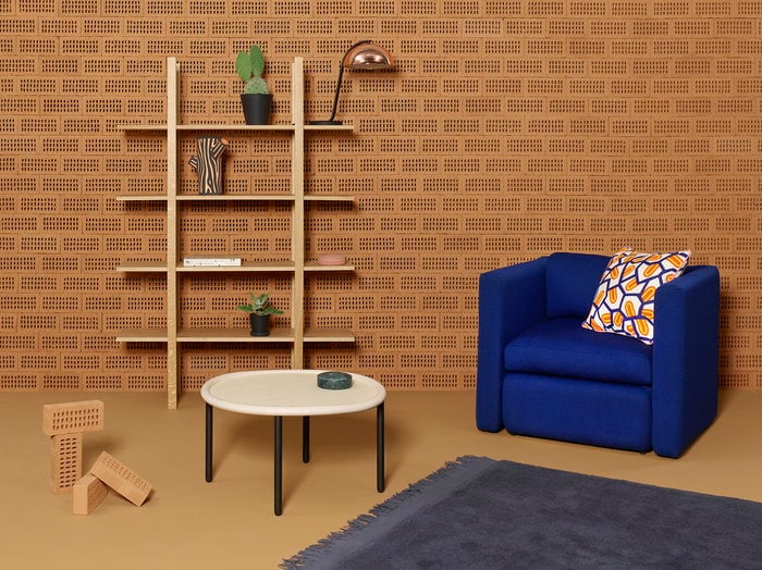 Livingroom HAY Orange Nature Cotton Beech Oak Serve The Wooden Shelf