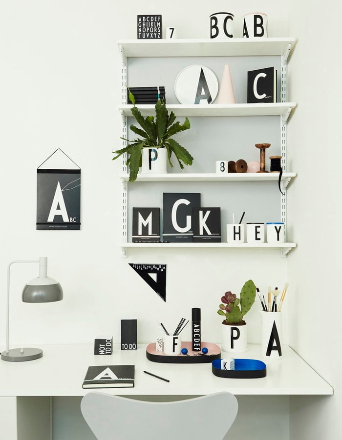 Office Design Letters Grey Turquoise Black White Wood Ceramic Paper AJ kitchen